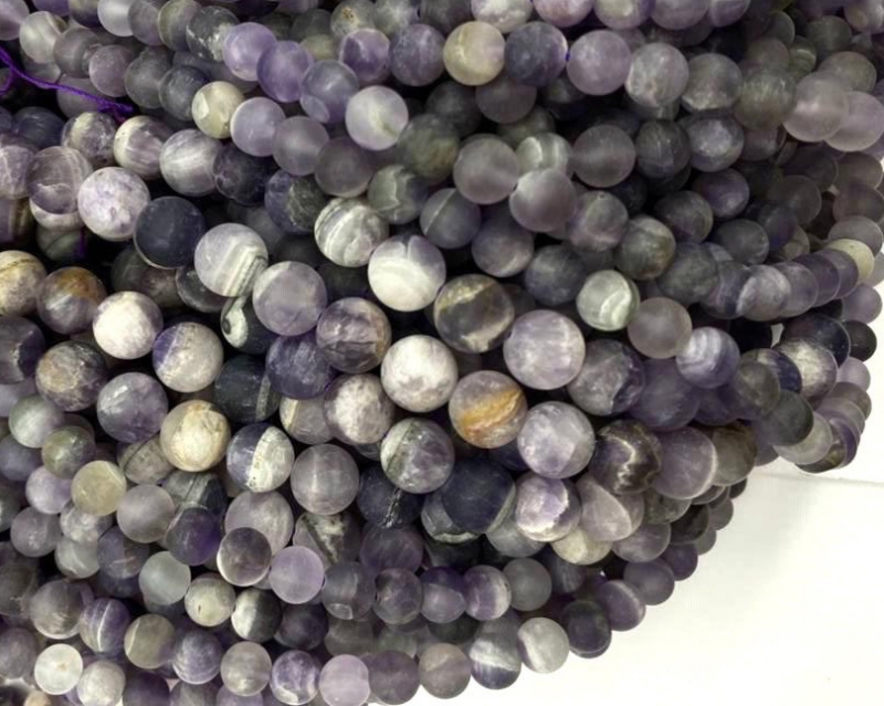 Бусины Аметист гладкий матовый шар 6-14мм натуральный камень 6 Фиолетовый