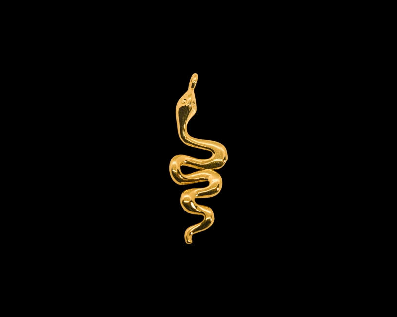 Подвеска змея цвет золото 28мм