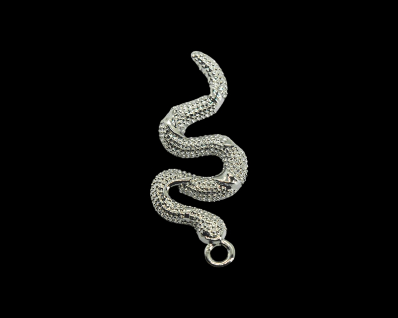 Подвеска змея цвет серебро 26мм