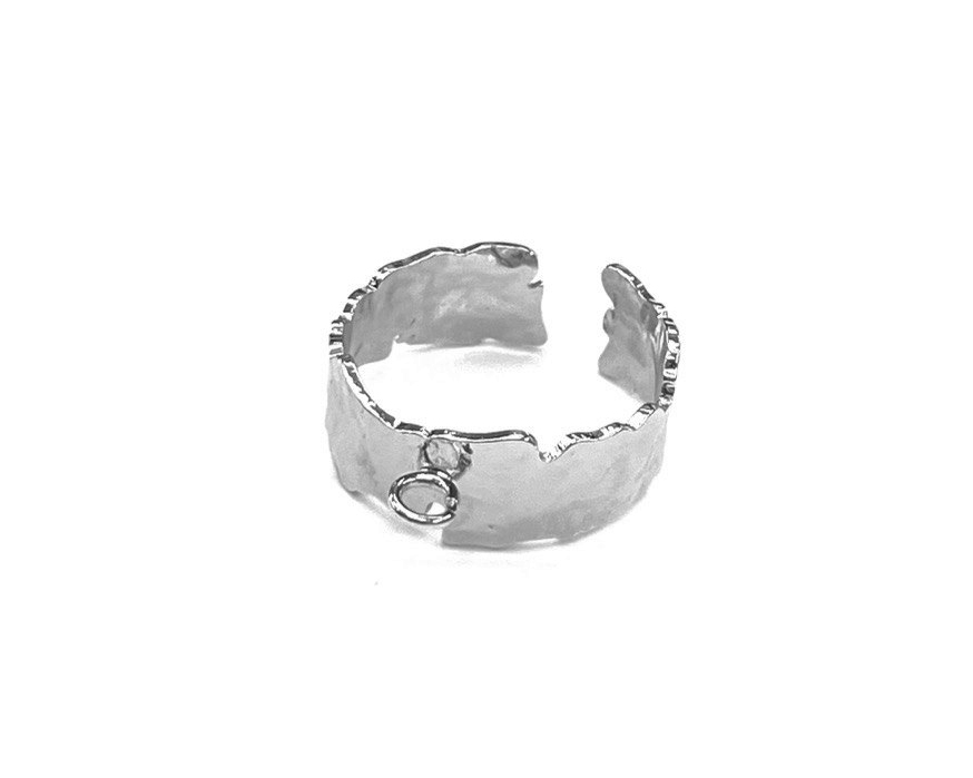 Основа для кольца мятый металл цвет серебро