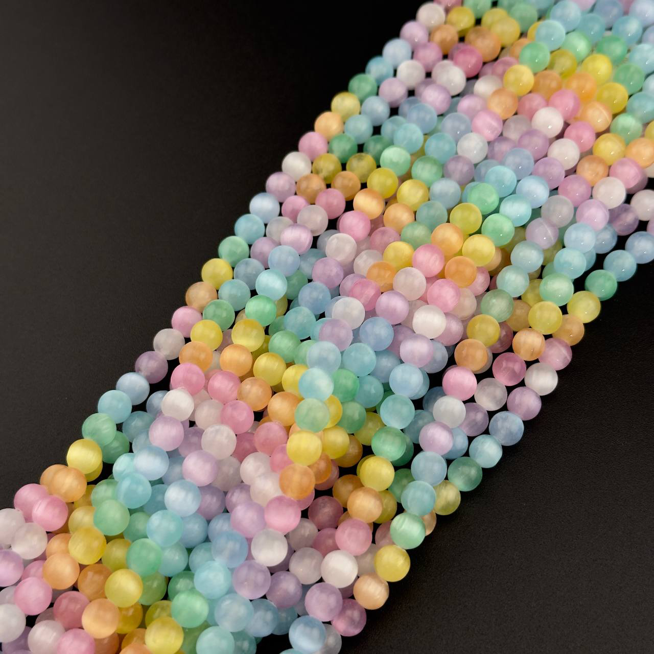 Бусины Селенит размер 6мм, 8мм, 10мм натуральный камень