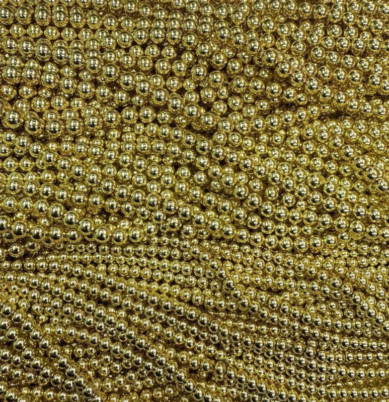 Бусины Гематит глянцевый гладкий цвет золото шар 4мм 6мм 8мм 10мм имитация природного гематита