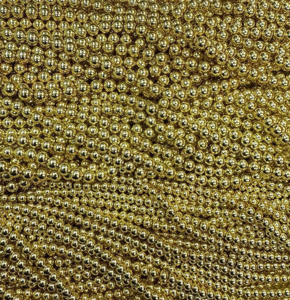 Бусины Гематит глянцевый гладкий цвет золото шар 4мм 6мм 8мм 10мм имитация природного гематита